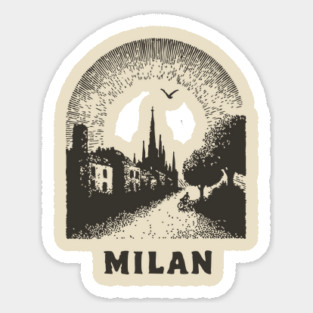 Milan T-Shirt | Vintage Duomo di Milano & City Street Tee Sticker
