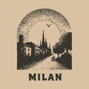 Milan T-Shirt | Vintage Duomo di Milano & City Street Tee T-Shirt