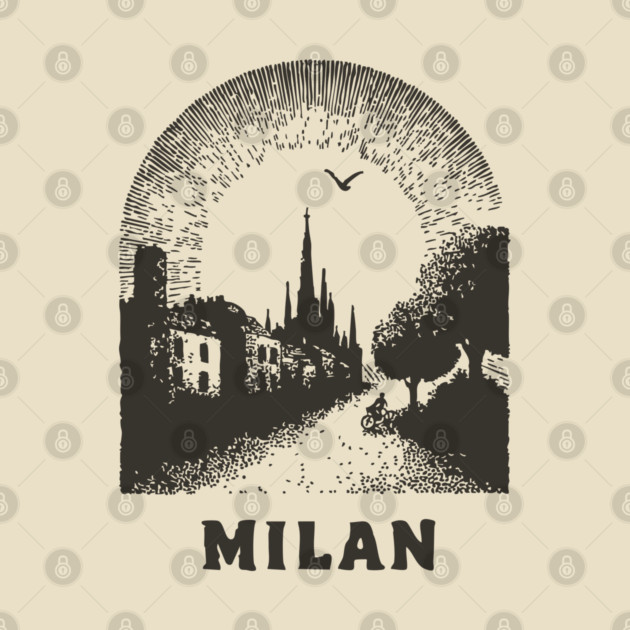 Milan T-Shirt | Vintage Duomo di Milano & City Street Tee by TuncGK