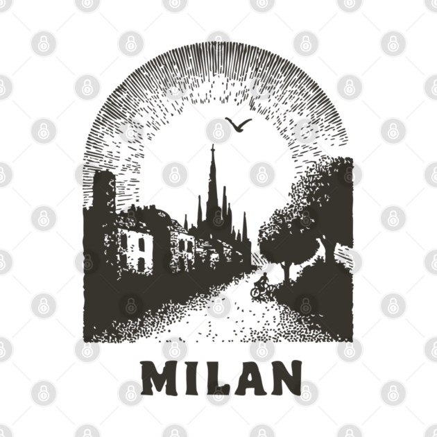 Milan T-Shirt | Vintage Duomo di Milano & City Street Tee by TuncGK