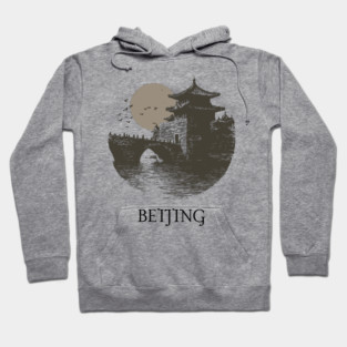 Beijing T-Shirt | Vintage Chinese Pagoda & Bridge Illustration Tee Hoodie