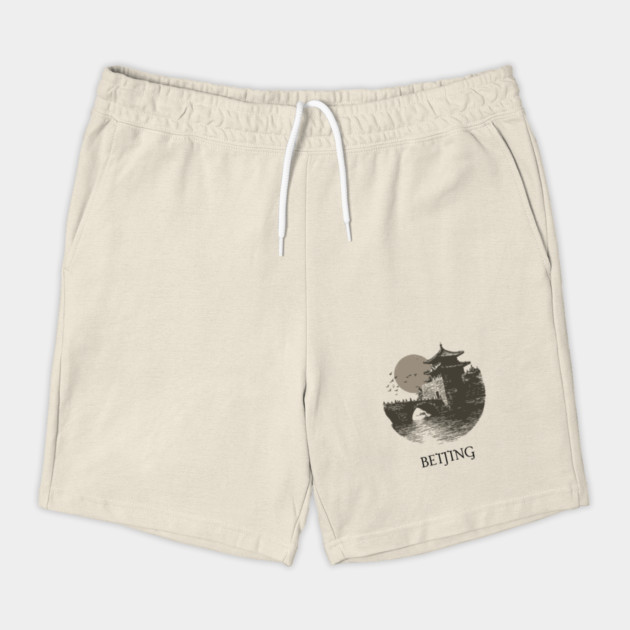 Beijing T-Shirt | Vintage Chinese Pagoda & Bridge Illustration Tee by TuncGK