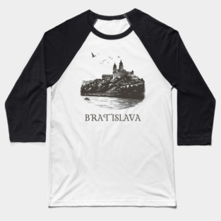 Bratislava T-Shirt | Vintage Slovakia Castle & Danube River Tee Baseball T-Shirt