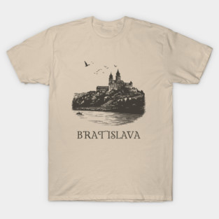 Bratislava T-Shirt | Vintage Slovakia Castle & Danube River Tee T-Shirt