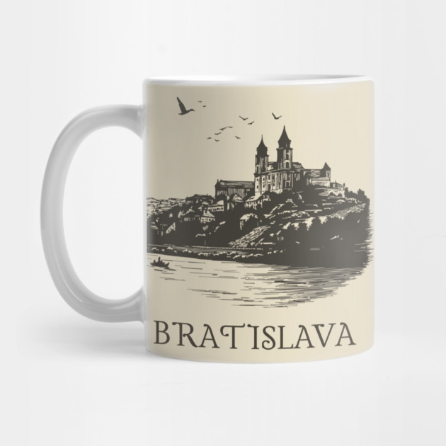 Bratislava T-Shirt | Vintage Slovakia Castle & Danube River Tee by TuncGK