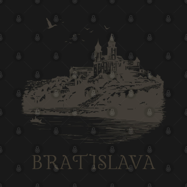 Bratislava T-Shirt | Vintage Slovakia Castle & Danube River Tee by TuncGK