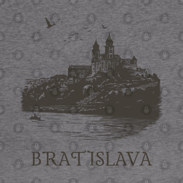 Bratislava T-Shirt | Vintage Slovakia Castle & Danube River Tee by TuncGK