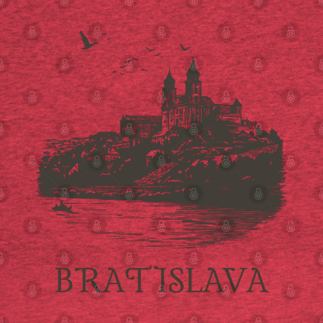 Bratislava T-Shirt | Vintage Slovakia Castle & Danube River Tee by TuncGK