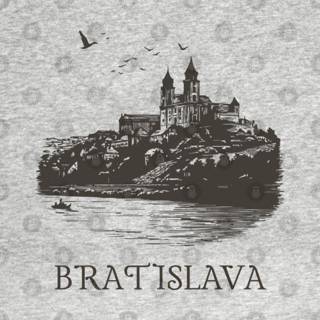 Bratislava T-Shirt | Vintage Slovakia Castle & Danube River Tee by TuncGK