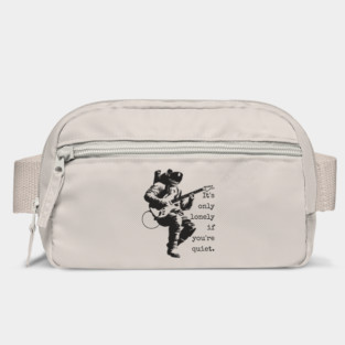 Astronaut Guitarist T-Shirt | 'It's only lonely if you're quiet' Space Rock Tee Bag