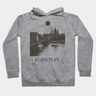 Budapest Woodcut | Vintage Hungarian Parliament & Chain Bridge Hoodie
