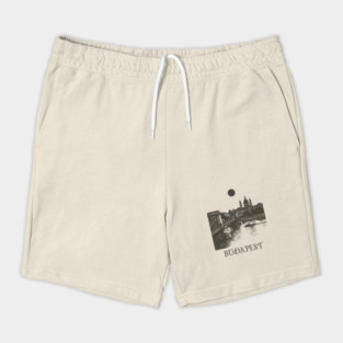 Budapest Woodcut | Vintage Hungarian Parliament & Chain Bridge Shorts