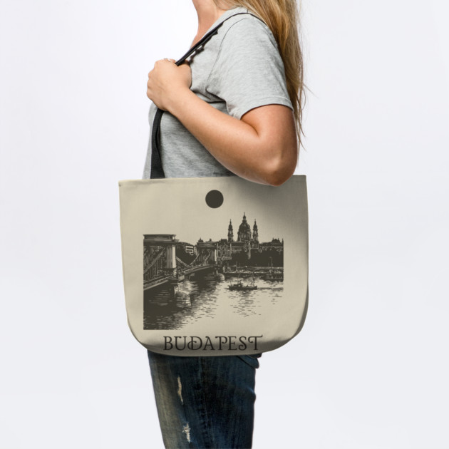 Budapest Woodcut | Vintage Hungarian Parliament & Chain Bridge by TuncGK