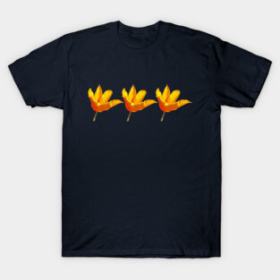 Three Orange Tulips Floral Photo T-Shirt