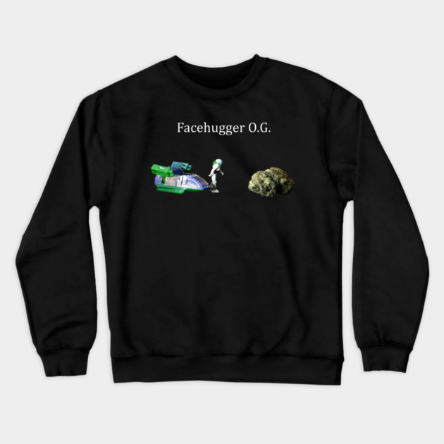 Facehugger OG - Weed Design Crewneck Sweatshirt by MrGreenGenes420
