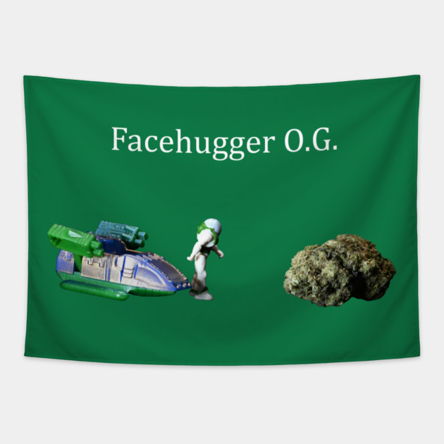 Facehugger OG - Weed Design Tapestry by MrGreenGenes420