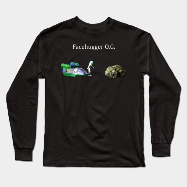 Facehugger OG - Weed Design Long Sleeve T-Shirt by MrGreenGenes420