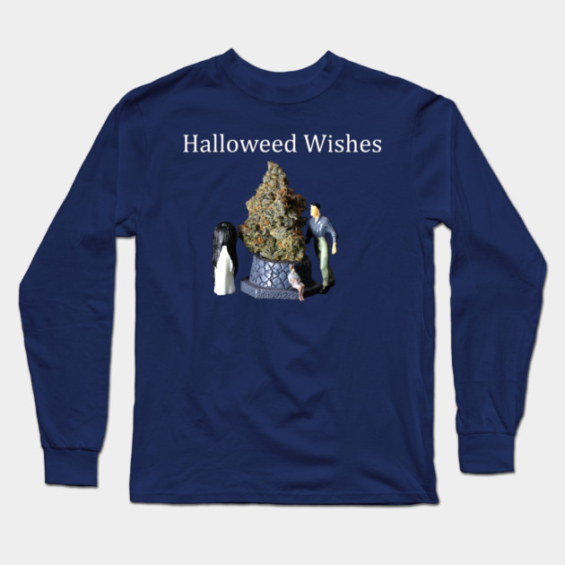 Halloweed Wishes - Weed Design Long Sleeve T-Shirt by MrGreenGenes420