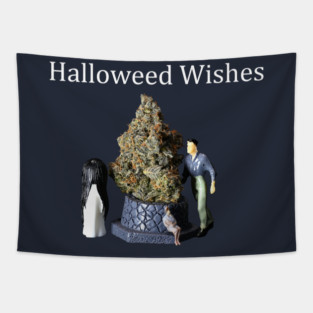 Halloweed Wishes - Weed Design Tapestry