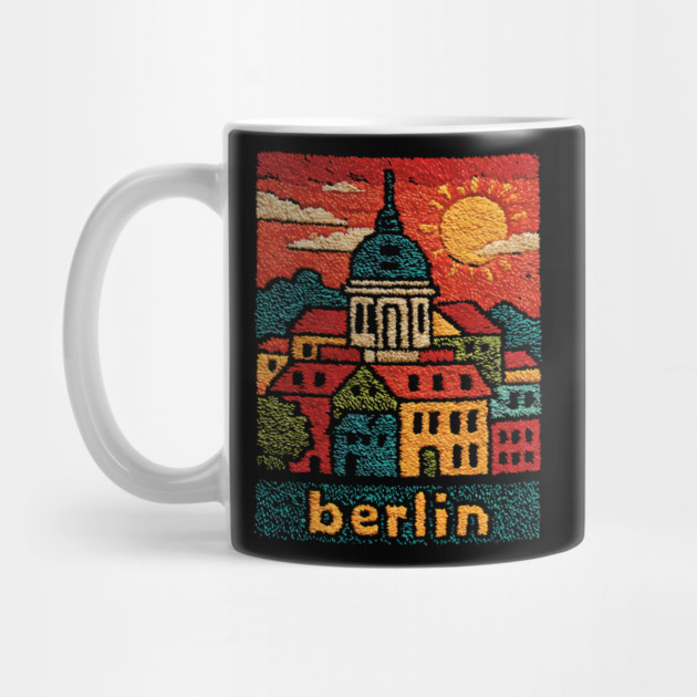 Berlin Germany Vintage Embroidered Travel Poster | Retro German Cityscape Souvenir by TuncGK