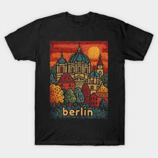 Berlin Cathedral Embroidered Travel Poster | Vintage Germany Landmark Souvenir T-Shirt