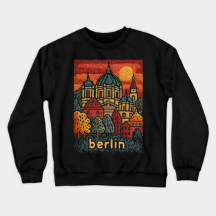 Berlin Cathedral Embroidered Travel Poster | Vintage Germany Landmark Souvenir Crewneck Sweatshirt