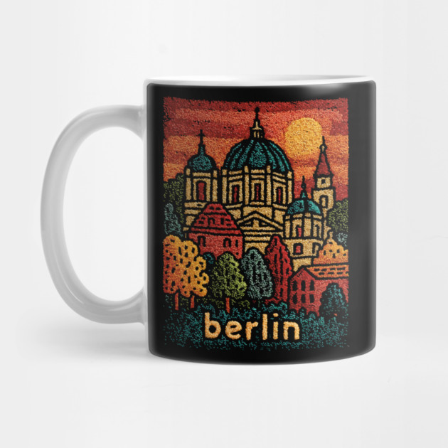 Berlin Cathedral Embroidered Travel Poster | Vintage Germany Landmark Souvenir by TuncGK