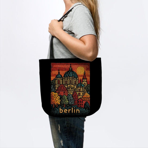 Berlin Cathedral Embroidered Travel Poster | Vintage Germany Landmark Souvenir by TuncGK
