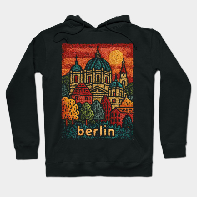 Berlin Cathedral Embroidered Travel Poster | Vintage Germany Landmark Souvenir Hoodie by TuncGK