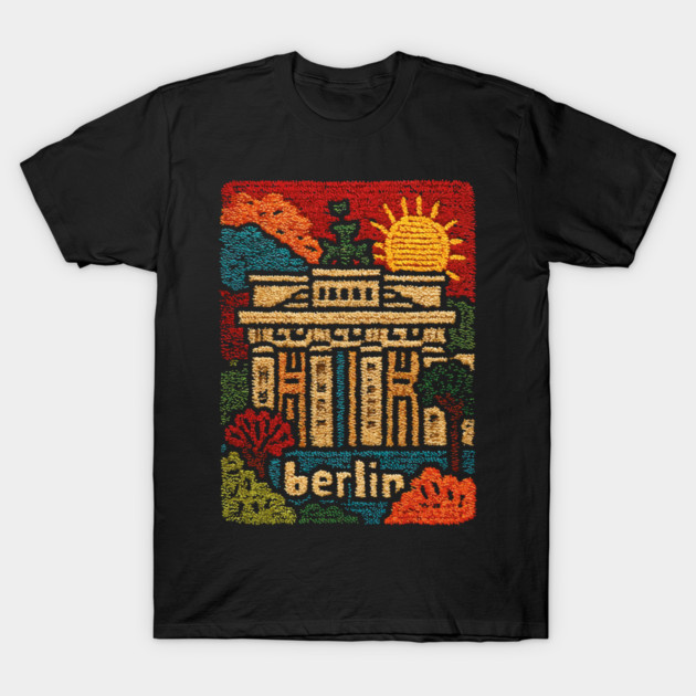 Brandenburg Gate Berlin Vintage Patch Poster | Retro Germany Travel Souvenir T-Shirt by TuncGK
