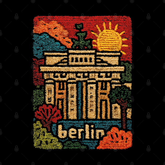 Brandenburg Gate Berlin Vintage Patch Poster | Retro Germany Travel Souvenir by TuncGK