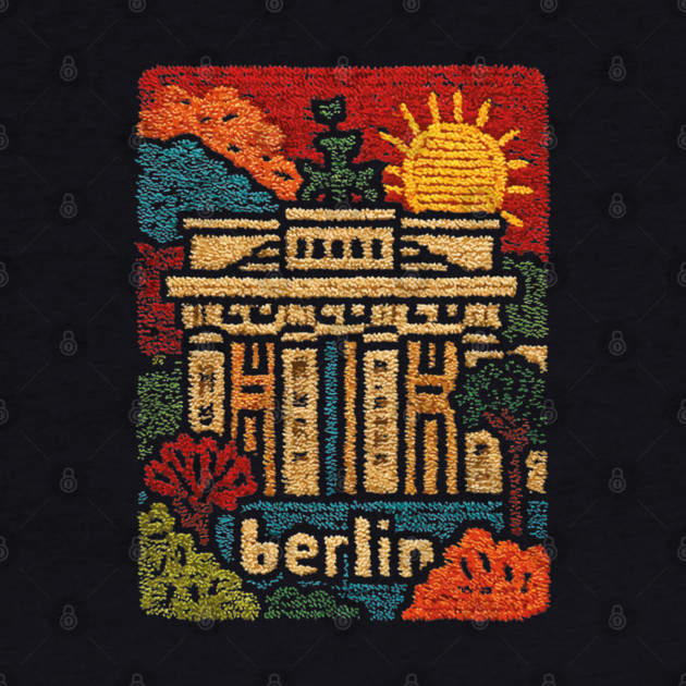 Brandenburg Gate Berlin Vintage Patch Poster | Retro Germany Travel Souvenir by TuncGK