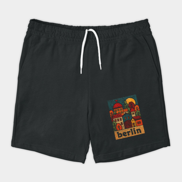 Charming Berlin Neighborhood Stitched Art | Cozy German Street Scene Souvenir by TuncGK