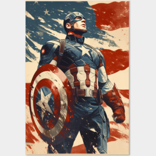 Vintage Captain Freedom America Posters and Art
