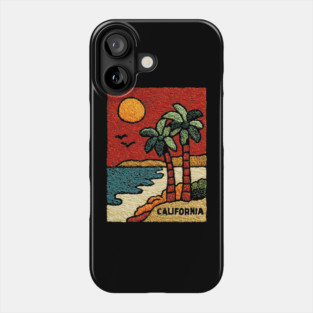 SoCal Palm Trees Embroidered Patch | Vintage California Summer Beach Souvenir Phone Case