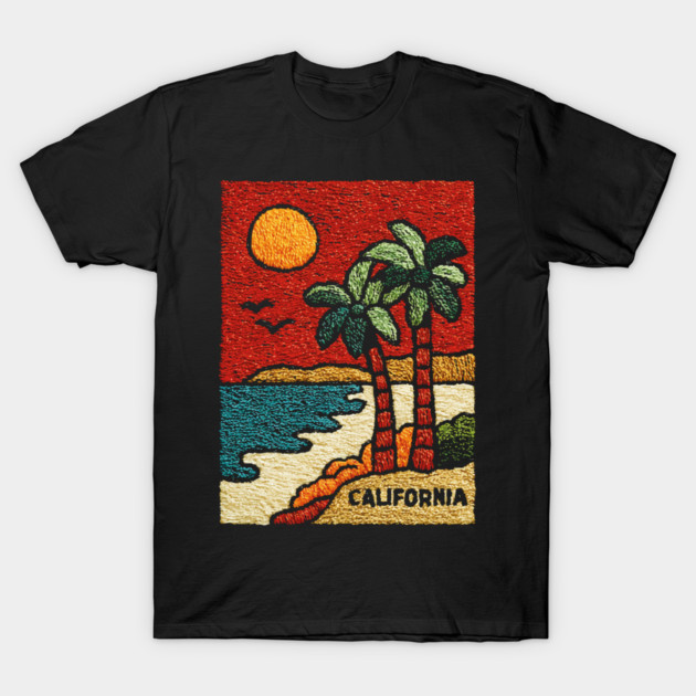 SoCal Palm Trees Embroidered Patch | Vintage California Summer Beach Souvenir T-Shirt by TuncGK