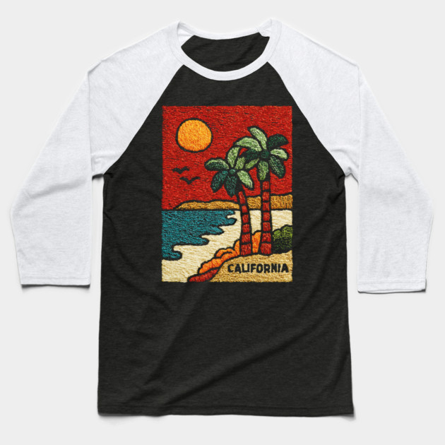SoCal Palm Trees Embroidered Patch | Vintage California Summer Beach Souvenir Baseball T-Shirt by TuncGK