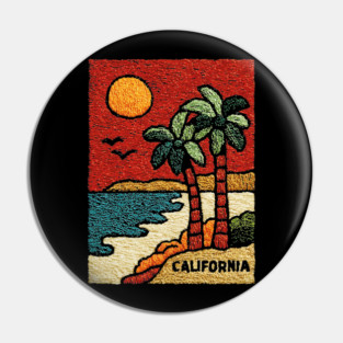 SoCal Palm Trees Embroidered Patch | Vintage California Summer Beach Souvenir Pin