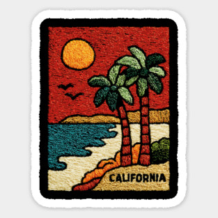 SoCal Palm Trees Embroidered Patch | Vintage California Summer Beach Souvenir Sticker