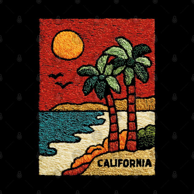 SoCal Palm Trees Embroidered Patch | Vintage California Summer Beach Souvenir by TuncGK