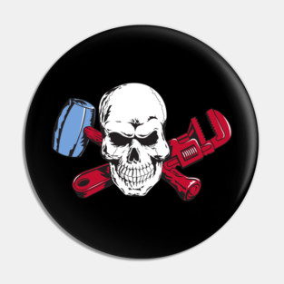 Skull and Tools Pin
