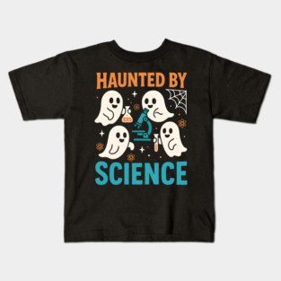 Haunted by Science Funny Ghost Halloween Teacher Gift Kids T-Shirt