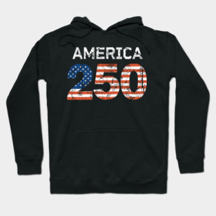 America 250 anniversary logo design with American flag texture Hoodie