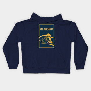All Aboard! – Vintage Streamliner Train Art Kids Hoodie