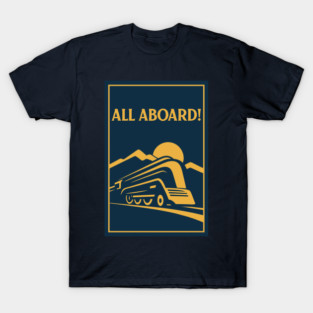 All Aboard! – Vintage Streamliner Train Art T-Shirt