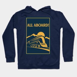 All Aboard! – Vintage Streamliner Train Art Hoodie