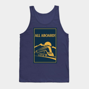All Aboard! – Vintage Streamliner Train Art Tank Top
