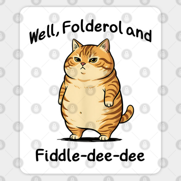 Snarky Cat "Well, Folderol and Fiddle-dee-dee" nonsense Sticker by Luxinda
