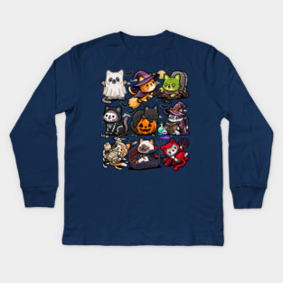 Spooky Cats Kids Long Sleeve T-Shirt