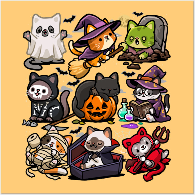 Spooky Cats Wall Art by GoshWow®